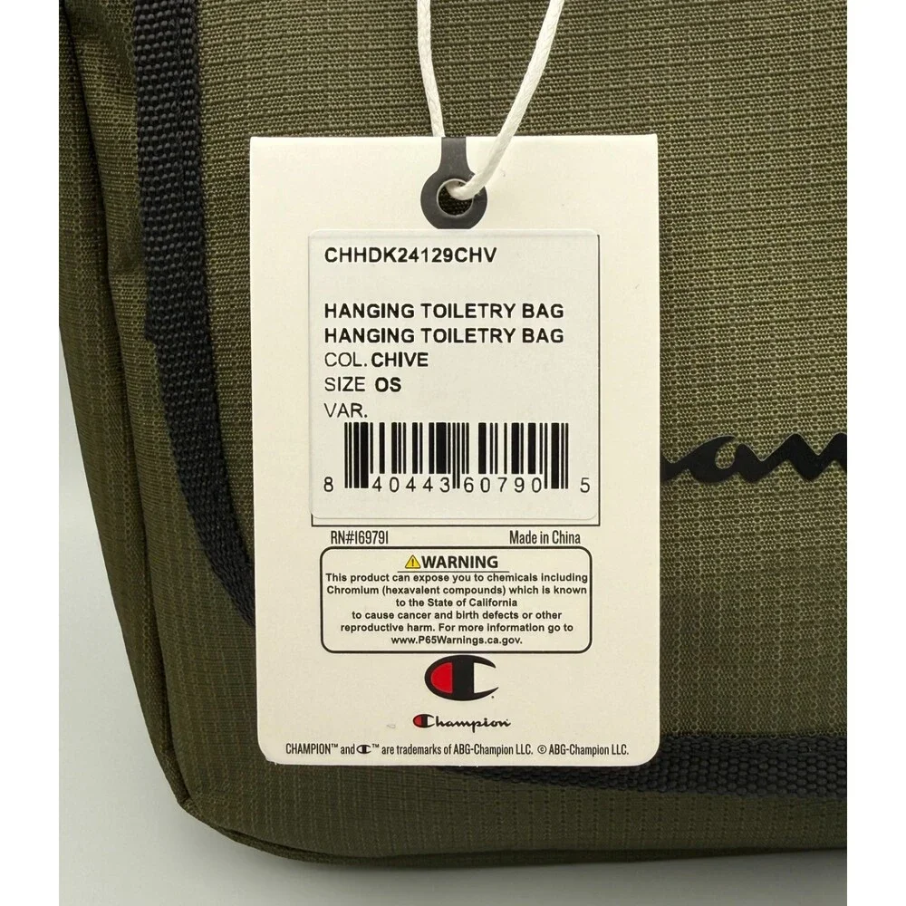 NWT Champion Defender Hanging Toiletry Bag Chive Green Travel Wash Kit Case